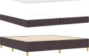  Box Spring Seng med Madrass Mørk Brun 200x200 cm Stof