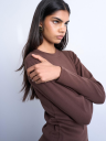 Topshop Everyday Long Sleeve Top Brun L