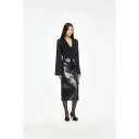 ROTATE Draped Blouse   Black   36