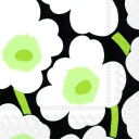 Ihr Marimekko Unikko sort lunsjservietter