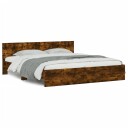 vidaXL Sengeramme med hodegavl røkt eik 180x200 cm 8721012246836