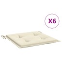 vidaXL Utendørs stolputer 6 stk kremhvit 40x40x4 cm oxfordstoff