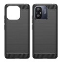 Xiaomi Redmi 12C Børstet TPU Deksel Karbonfiber Svart