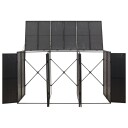 vidaXL Søppeldunkskur trippel svart 207x80x117 cm polyrotting