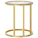  Sidebord gull og gjennomsiktig 45 cm herdet glass