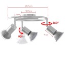 Taklampe med 3 justerbare LED spotter satengnikkel