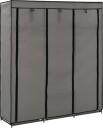 vidaXL Garderobe med skap og stenger grå 150x45x175 cm stoff