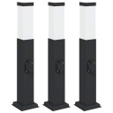  Pullertlamper med stikkontakt 3 stk 50 cm svart IP44