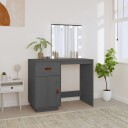 vidaXL Sminkebord med LED grå 95x50x133,5 cm heltre furu