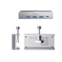 Orico MH4PC USB-hub med Klemfeste USB-C, 3x USB-A 3.0 og USB-C 3.0 Sølv