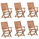  Sammenleggbare hagestoler 6 stk 57x66x95 cm heltre akasie 3214475