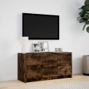  TV-benk med LED røkt eik 100x34x50 cm konstruert tre 852219