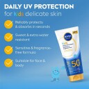 NIVEA Kids Daily UV Protect SPF50+ 100 ml Parfymefri Solkrem for Sensitiv Hud
