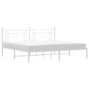 vidaXL Sengeramme i metall med hodegavl hvit 193x203 cm 8721012249271