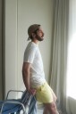 Lexington Clothing Solid Swim Trunks   Yellow   XL