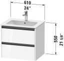 Duravit Ketho.2 Servantskap 2 Skuffer 610x480 mm Grafitt Matt