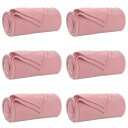 vidaXL Kastepledd 6 pcs Rosa 200 x 150 cm Fleece
