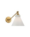 Visual Comfort Parkington Single Library Wall Light Antique Brass/White