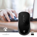 Nedis Msws105bk, Ambidekstriøs, Optisk, Bluetooth, 1600 Dpi, Sort
