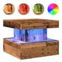  Salongbord med LED-lys gammelt tre 50x50x40 cm 8721158446992