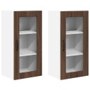  Kjøkkenskap 2 pcs Brun Eik 40 x 31 x 80 cm Konstruert tre