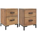 vidaXL Nattbord 2 stk 36x30x45 cm heltre furu