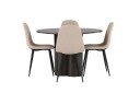 Venture Home Olivia Spisegruppe 110 cm Rund med 4 Polar Stoler Beige