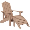 vidaXL Adirondack hagestol med fotskammel HDPE brun