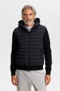 J. Lindeberg Thaden Knit Hood Hybrid Jacket   Black   L