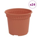 vidaXL Rund Blomsterpotte 24 pcs Klinker Rød Ø 12,5 x 10 cm Plast