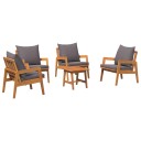 vidaXL Bistrosett 5 stk. Brun Solid akasietre