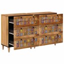 vidaXL Serviesskap 2 pcs Naturlig 60 x 33 x 75 cm Massiv mango tre