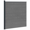vidaXL Gjerdesett 175 x 186 cm WPC og Aluminium Grå