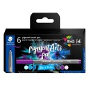 Staedtler Pigment Arts Brush Pen 6 farger Blues & Violets