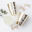8 stk Gullfarget Pappkrus 266 ml Oh Baby