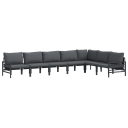  Hagesofa Set 7 pcs Antrasitt Stål