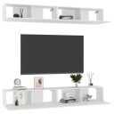 vidaXL TV-benker 4 stk hvit 100x30x30 cm sponplate