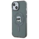 Karl Lagerfeld iPhone 15 6,1" Hardcase IML Metall med MagSafe - Svart