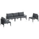  Hagesofa Set 5 pcs Antrasitt Stål