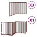 Vidaxl Hundeport Sammenleggbar 10 Paneler Brun 800 cm Poppeltre