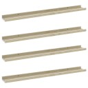 vidaXL Vegghyller 4 stk hvit og sonoma eik 80x9x3 cm