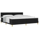 seng med bunn med madrass svart 200x200 cm stoff