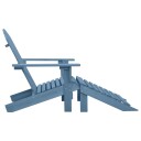 vidaXL Adirondack hagestol med ottoman heltre gran blå
