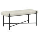 vidaXL Knappet tuftet benk med puter Krem 110 x 40 x 46 cm Fløyel