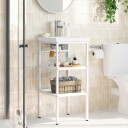 vidaXL Badehylle hvit 40x38x83 cm jern