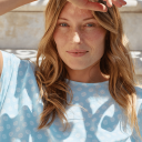 Calida Lovely Nights Short Sleeve Nightdress Blå Mønster bomull Small Dame