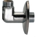 1/2" kuleventil uten håndtak vinklet uten koblingsnippel/nippel