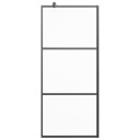 vidaXL Dusjvegg 80x195 cm frostet ESG GLASS SVART