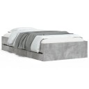 vidaXL Sengeramme med skuffer betonggrå 75x190 cm konstruert tre 8721012245495