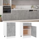 vidaXL Bunnskap med skuff betonggr? 50x46x81,5 cm sponplate